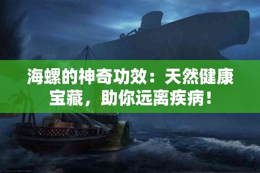 海螺的神奇功效：天然健康宝藏，助你远离疾病！